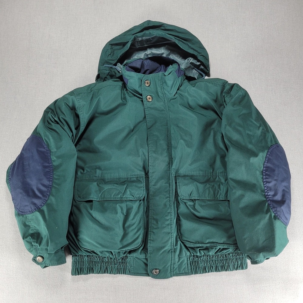 Vintage Members Only Jacket Mens Large Green Navy Down Club House Traditions 90s